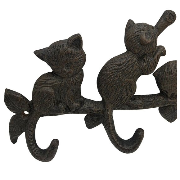 Vintage Cat Cast Iron Tail Hook Wall Hanger - Picture 2 of 8